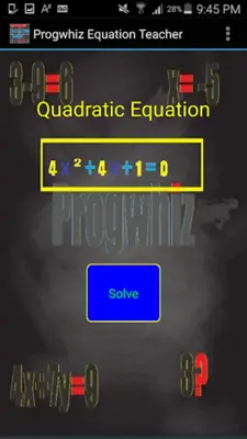 Progwhiz Equation Teacher android App screenshot 1